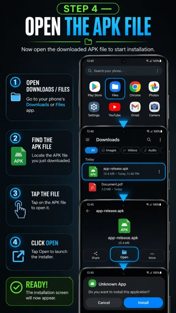 Open APK file on Android